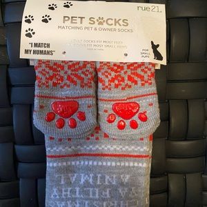 Rue 21 Matching Pet & Womens Owner Socks Best Friend BFF Red and Black Sz 5-10